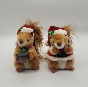 GEMMY Animated Singing Christmas Squirrels (They do not work) set of 2​​​